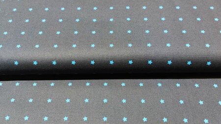 Donkerblauwe sterren stof met 3% elasthaan, perfect voor kindermode.