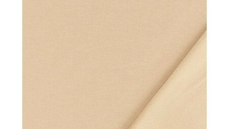 Licht beige uni alpen fleece jogging stof kopen 
