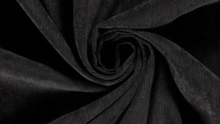 Uni ribstof of corduroy in zwart kopen
