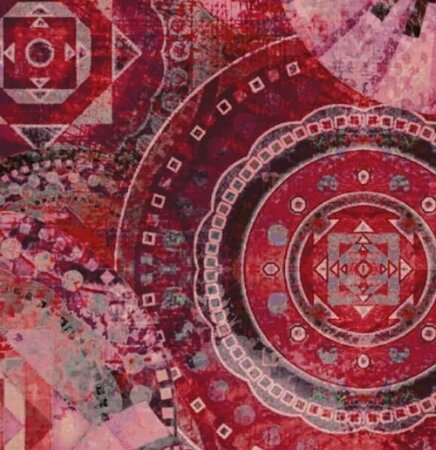 Alpenfleece mandala rood roze