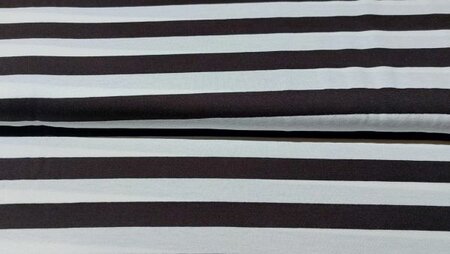 Zwart wit gestreepte viscose jersey stof voordelig kopen