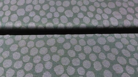 Zwarte viscose jersey met donker paarse cirkels kopen