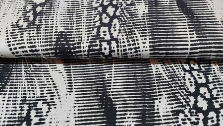 Zwart wit abstract bedrukte viscose jersey voordelig kopen