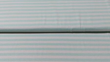 Goedkope Wit - mint groen gestreepte viscose jersey kopen