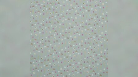 Grijs katoenen stof met glitters en bloemetjes kopen 