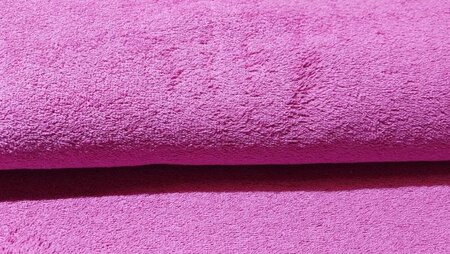Zachte katoenen badstof in fuchsia kleur