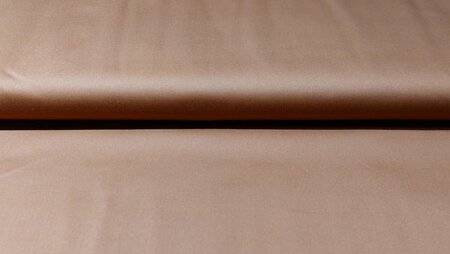 Bruine Rialto broekenstof met stretch en glans	