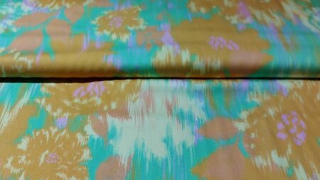 viscose voering geblurde bloemenprint