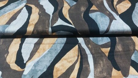 viscose jersey bruin bladeren