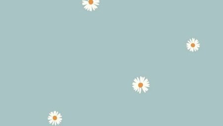 Detail van babyblauwe poplin katoen met witte bloemen