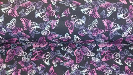 softshell stof met vlinders