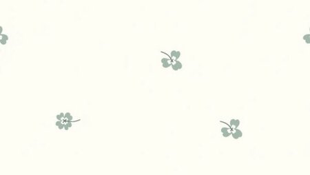 Poplin katoen stof bladeren gebroken wit