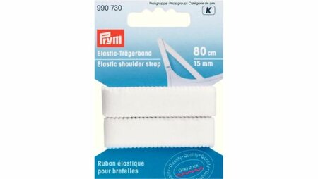 Prym - Elastisch Schouderband 15 mm - 80cm wit