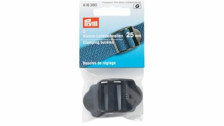 Prym - Regelbare Klemgespen Kunststof 25mm Zwart Verpakking