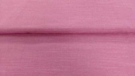 Jane linnen viscose stof in effen roze kleur