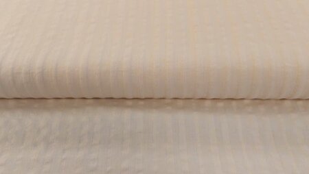 Zomerse chalk seersucker stof in zacht geel voor kleding maken