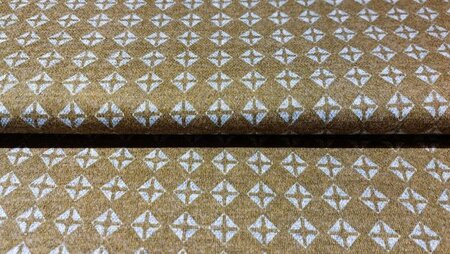 goudbruine jacquard stof stretch