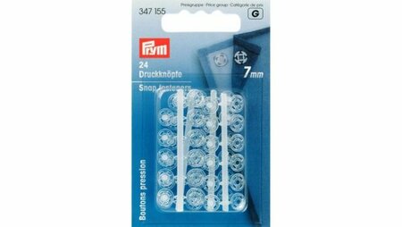 Prym - Aannaai Druknopen Kunststof Transparant 7mm Rond