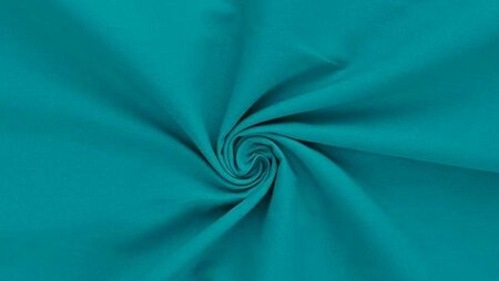 Licht petrol katoenen poplin stof &ndash; 100% katoen