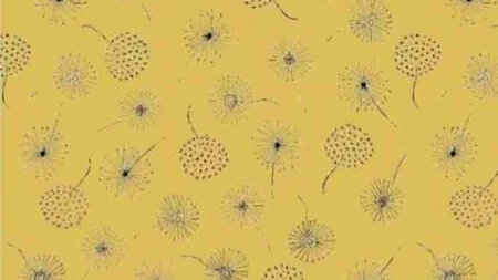 Alpenfleece geel met bloemen - dandelion en glitters kopen 