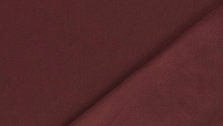 Warme bordeaux rode fleece stof voor kleding