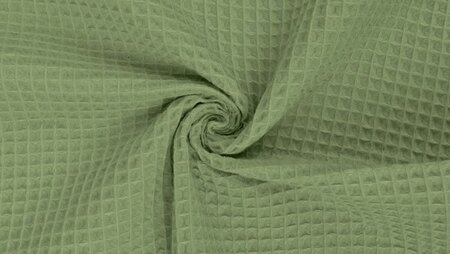 Donker oud groene wafelstof katoen 150 cm