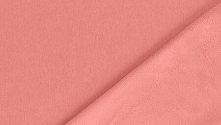Oud roze alpenfleece stof met fleece binnenkant