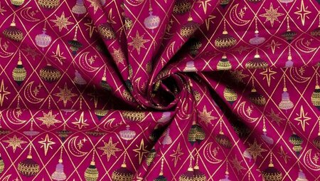 magenta-katoen-poplin-kerstballen-goudfolie-voorzijde.jpg