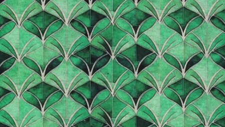 Punta di Roma stof groen met tulpenprint