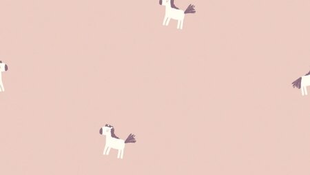 Stretch tricot 95% katoen 5% elasthaan &mdash; detail print paardjes