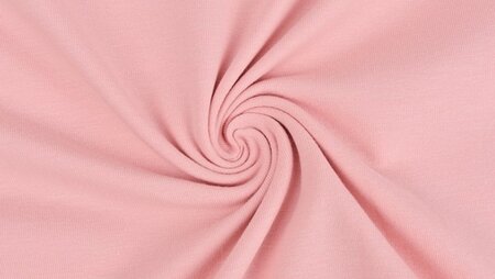Rekbare tricot stof in zacht roze kleur