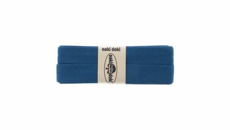 Oaki Doki - Jersey Tricot Biaisband 20mm 3m - 212 Kobalt Blauw
