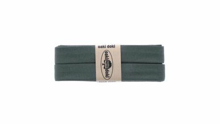 Oaki Doki - Jersey Tricot Biaisband 20mm 3m - 424 Grijs Groen
