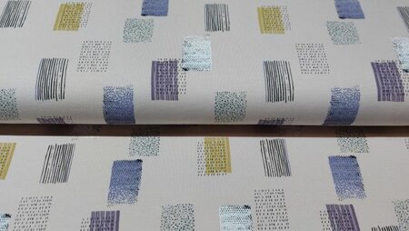 Organische French Terry &ndash; Pastel Blokken kopen