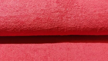 rode badstof 100% katoen close-up