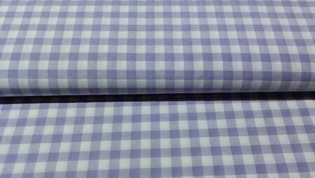 Geruite katoenen stof lila en wit - 1x1 cm ruitjes