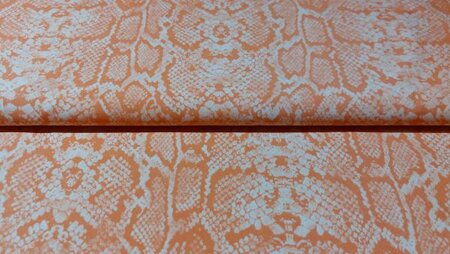 Detail katoenen couponstof slangenhuid print