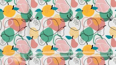tafelzeil fruitprint gebroken wit