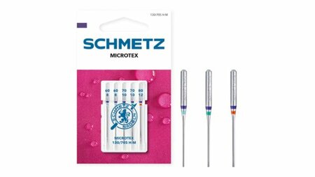 Schmetz Microtex naaimachinenaalden 60-80 verpakking met 5 naalden