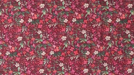 Digi Flowers Printed Cord roze ribstof met bloemenprint