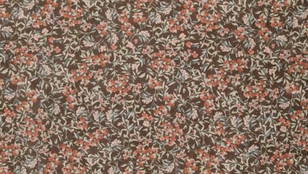 Bruine ribstof met digitale bloemenprint Digi English Flowers