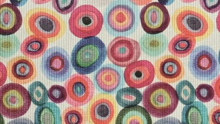 Multicolor ribstof met digitale cirkelprint Digi Circles Printed Cord