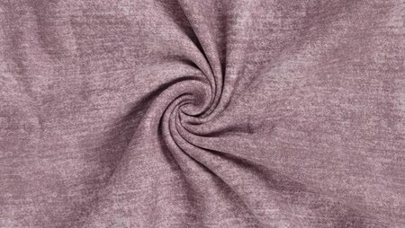 French Terry stof donker oudroze jeanslook print