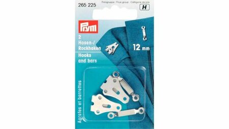 Prym - Broek en Rokhaken met staven 12mm Zilver 2 Stuks