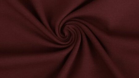 tricot stof donker bordeaux rood katoen