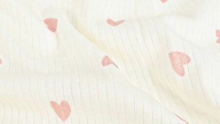 baby ribstof katoen hartjes patroon