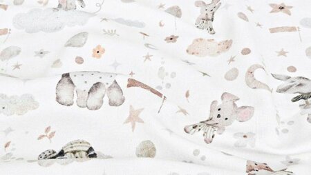 Zachte jersey stof dreams met dieren print