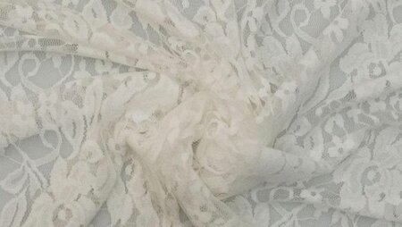 Witte kanten stof bloemen