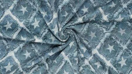 Jeansblauwe velvet corduroy