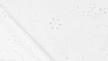 Wit Puffy Cotton Voile stof patroon detail